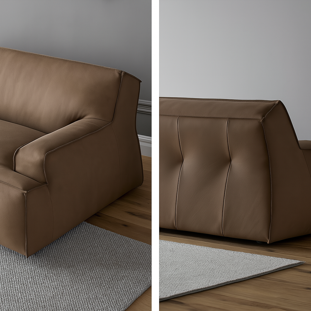 Canapé en cuir nubuck moderne Deacon