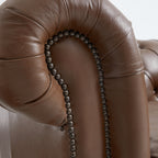 Canapé capitonné en cuir pleine fleur marron Durango Chesterfield