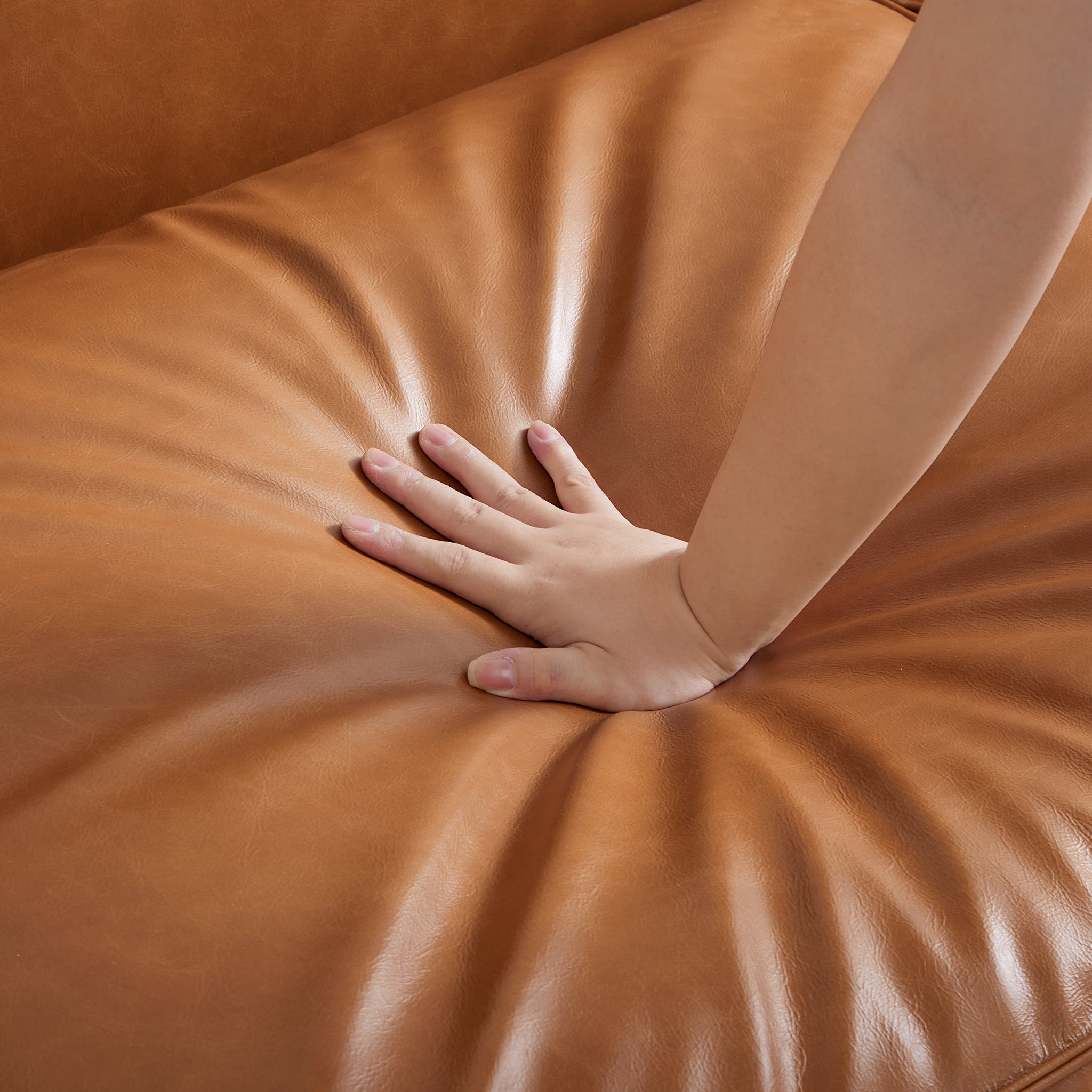 Canapé sectionnel ouvert modulaire Benthe Tan