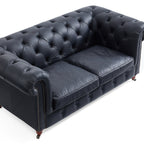 Canapé capitonné Chesterfield Durango en cuir pleine fleur