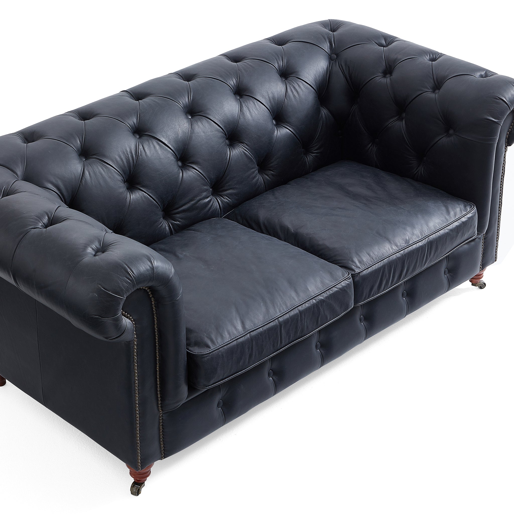Canapé capitonné Chesterfield Durango en cuir pleine fleur