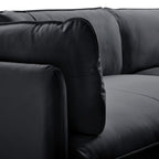 Canapé en cuir noir vanille