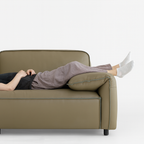 Canapé inclinable électrique Elara en cuir pleine fleur