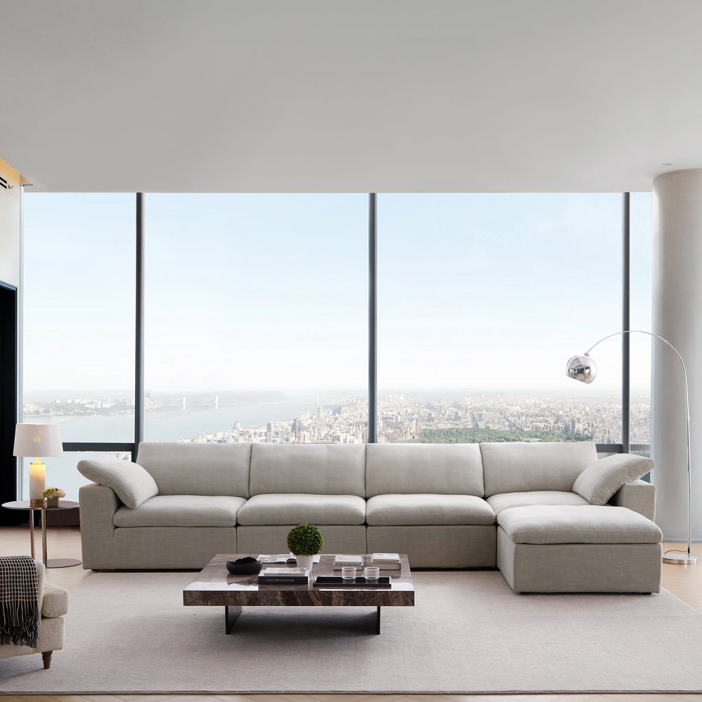 Canapé et pouf beige Tender Wabi-Sabi