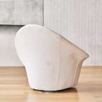 Chaise pivotante en tissu bouclé beige Calla
