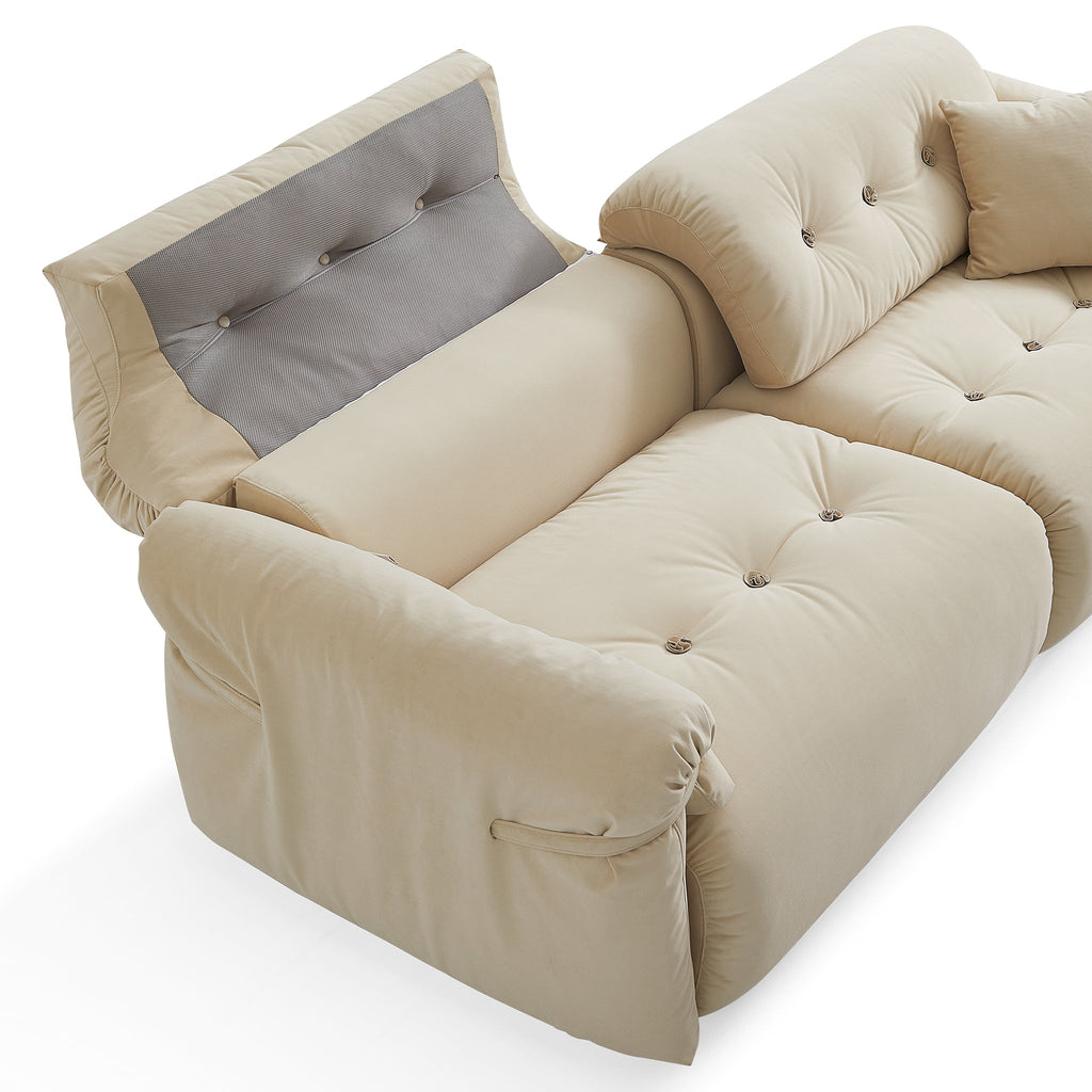 Canapé capitonné couleur beurre