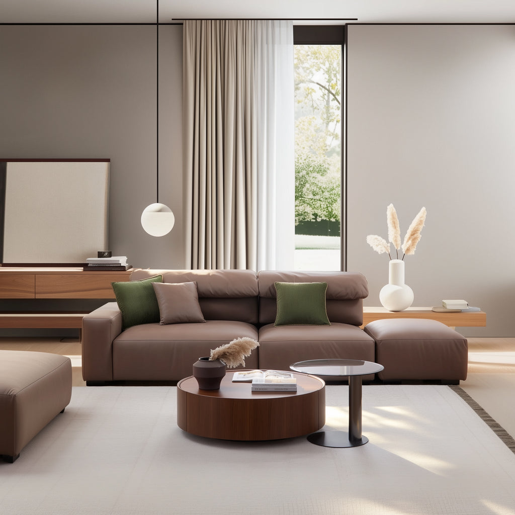 Canapé sectionnel ouvert en châtaignier