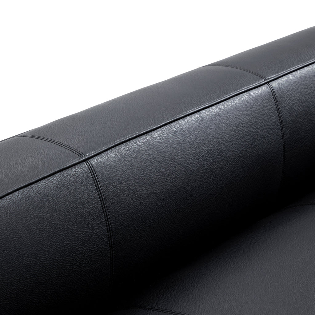 Canapé smoking Brancaster en cuir véritable noir