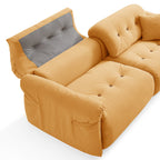 Canapé capitonné couleur beurre