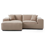 Canapé d'angle modulaire en cuir kaki Domus