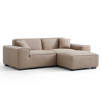 Canapé et pouf modulaires en cuir kaki Domus