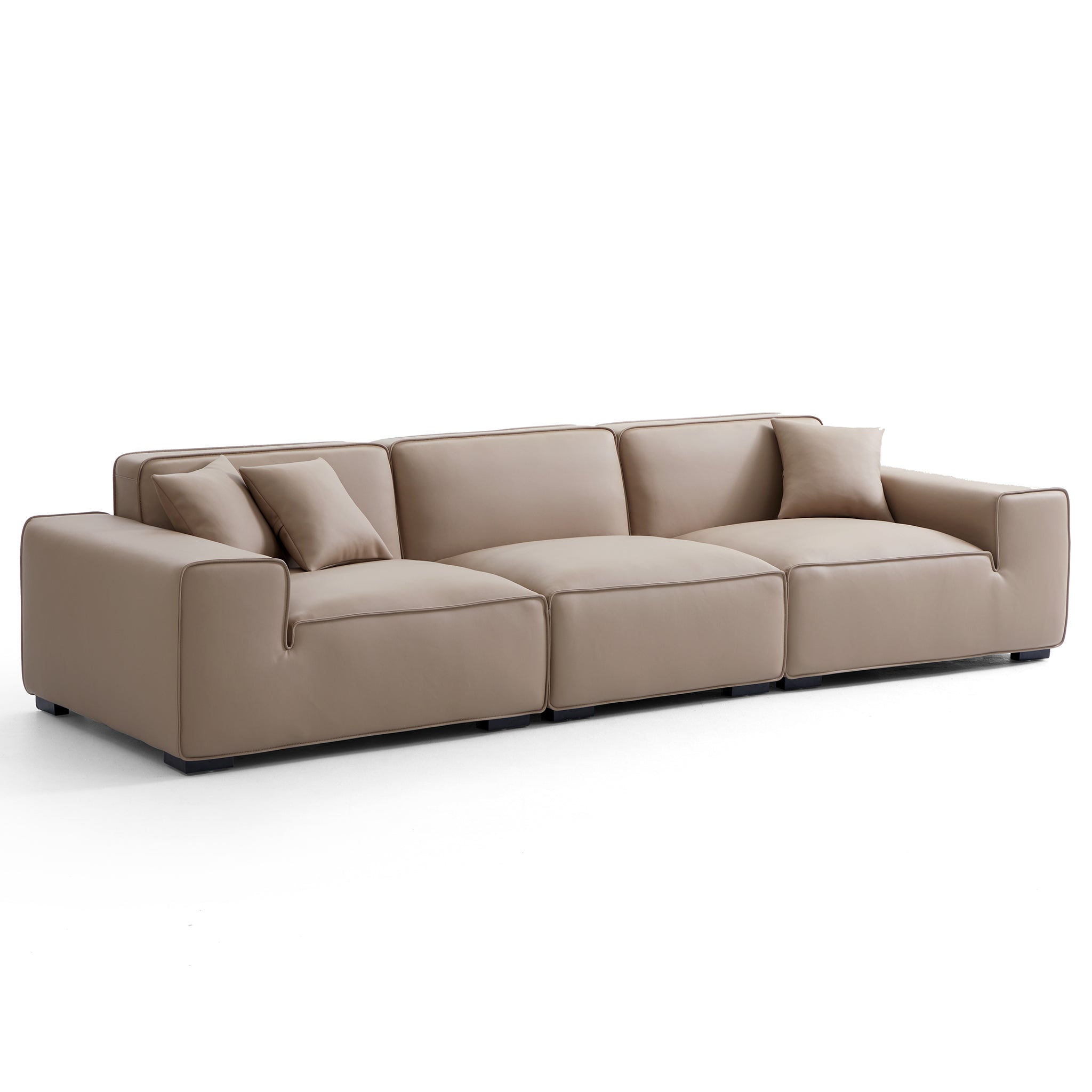 Canapé modulaire en cuir marron Domus