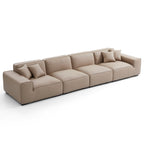 Canapé modulaire en cuir beige Domus