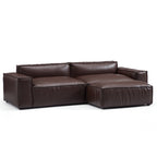 Canapé et pouf en cuir noir minimaliste de luxe