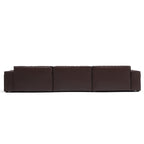 Canapé de luxe minimaliste en cuir marron foncé