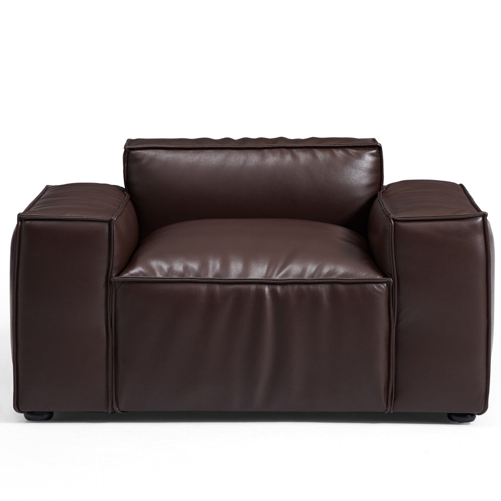 Fauteuil de luxe minimaliste en cuir noir