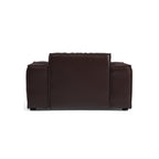 Fauteuil de luxe minimaliste en cuir marron foncé