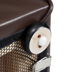 Canapé de luxe minimaliste en cuir marron foncé