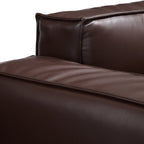 Canapé de luxe minimaliste en cuir marron foncé