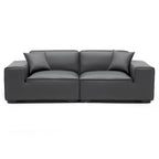 Canapé modulaire en cuir gris foncé Domus