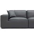 Canapé modulaire en cuir kaki Domus