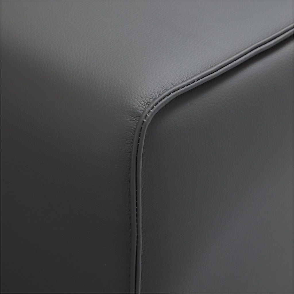 Canapé et pouf modulaires en cuir kaki Domus