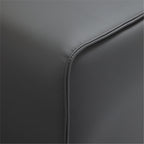 Canapé et pouf modulaires en cuir kaki Domus