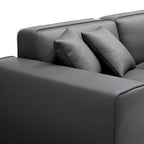 Canapé d'angle double modulaire en cuir beige Domus