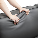 Canapé d'angle modulaire en cuir kaki Domus