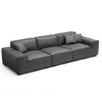 Canapé modulaire en cuir gris foncé Domus