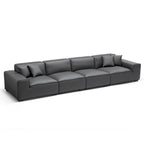 Canapé modulaire en cuir beige Domus