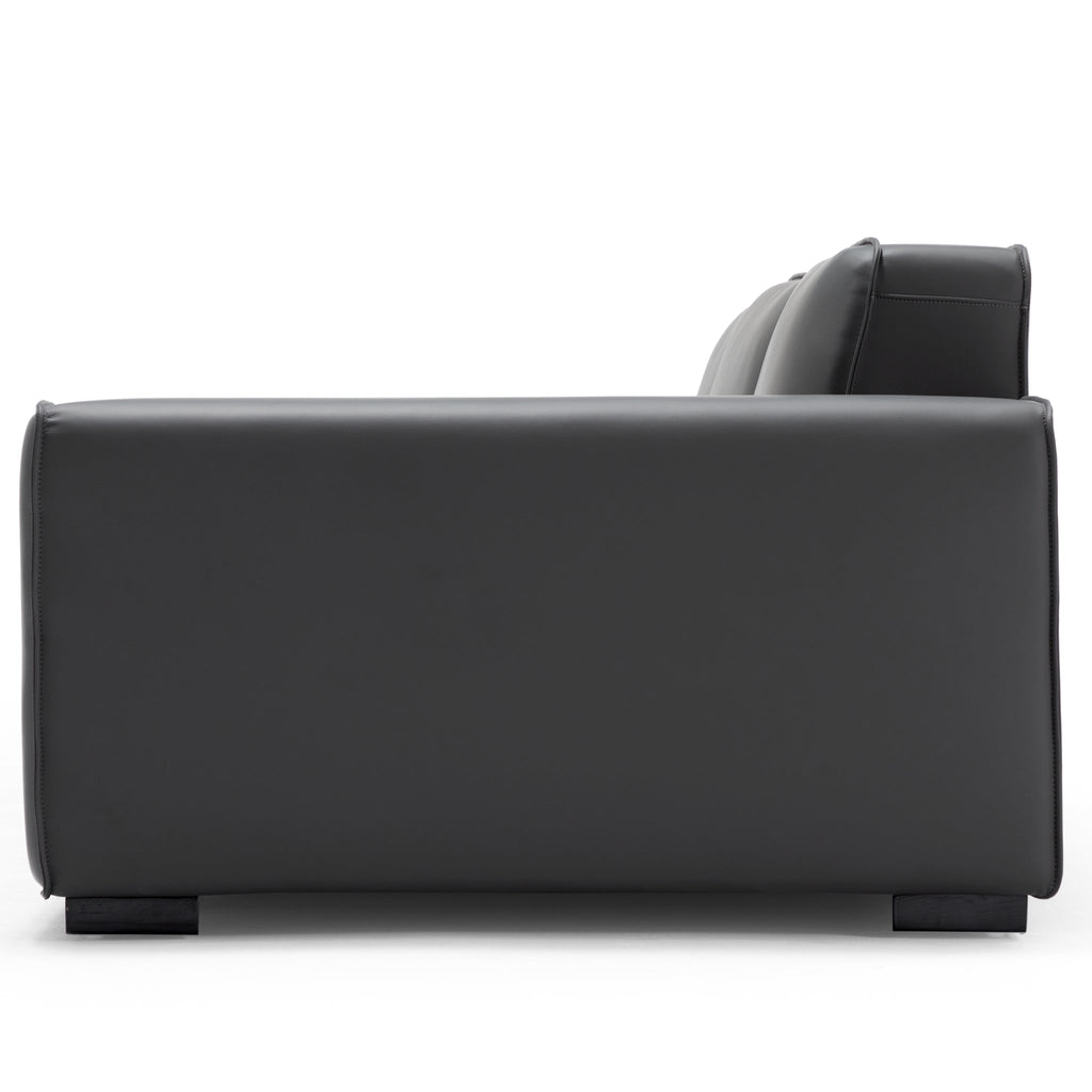 Canapé modulaire en cuir gris foncé Domus