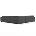 Canapé d'angle modulaire en cuir kaki Domus