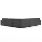 Canapé d'angle modulaire en cuir noir Domus