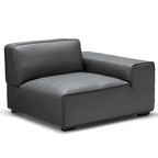 Canapé d'angle modulaire en cuir kaki Domus