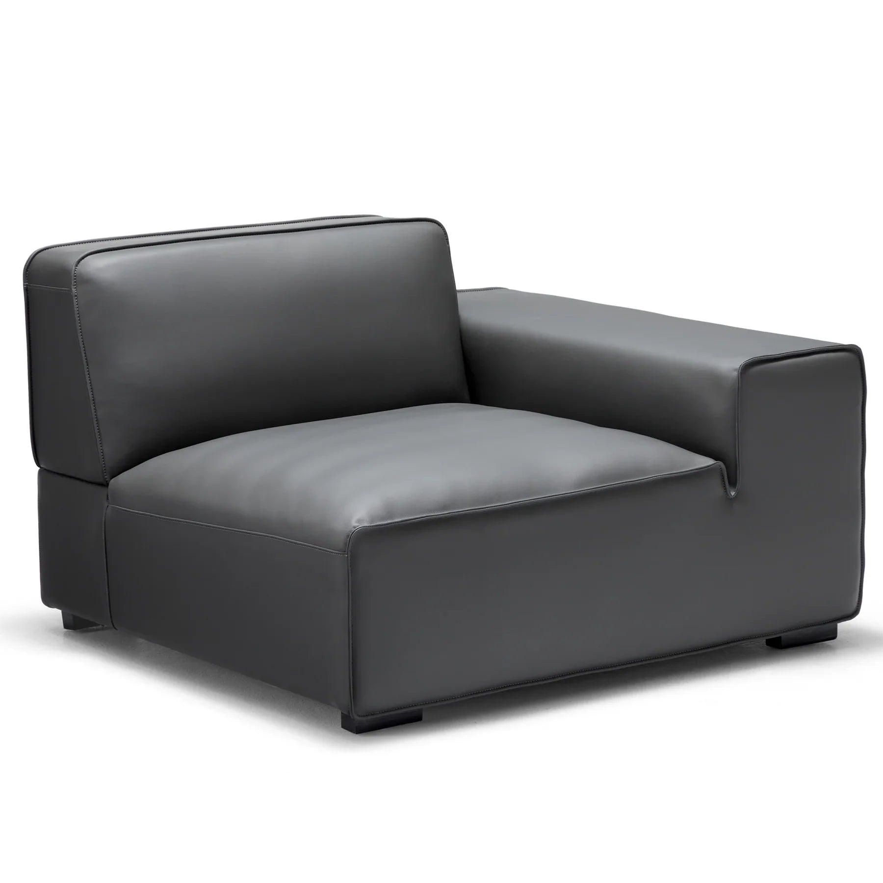 Canapé d'angle modulaire en cuir kaki Domus