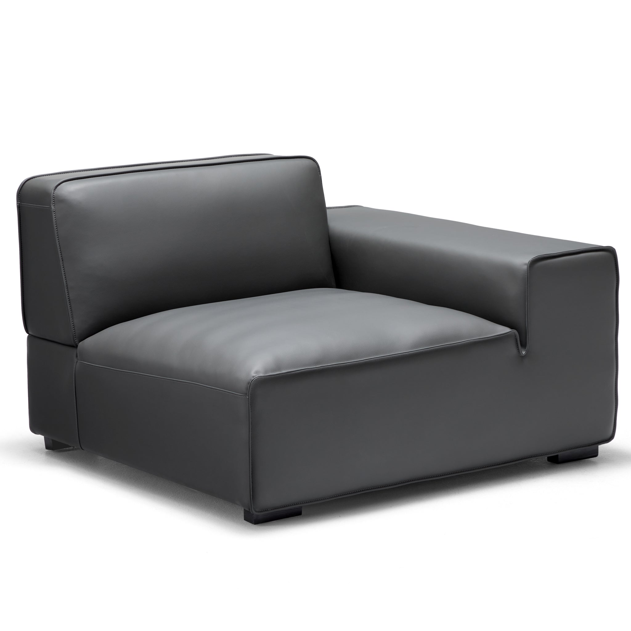 Canapé d'angle modulaire en cuir beige Domus