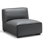 Canapé d'angle modulaire en cuir kaki Domus