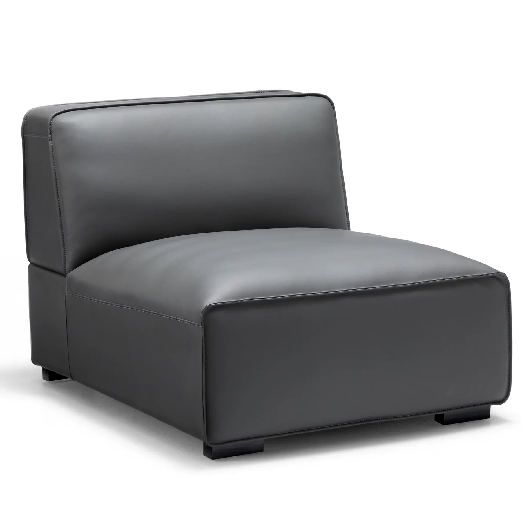 Canapé d'angle modulaire en cuir kaki Domus