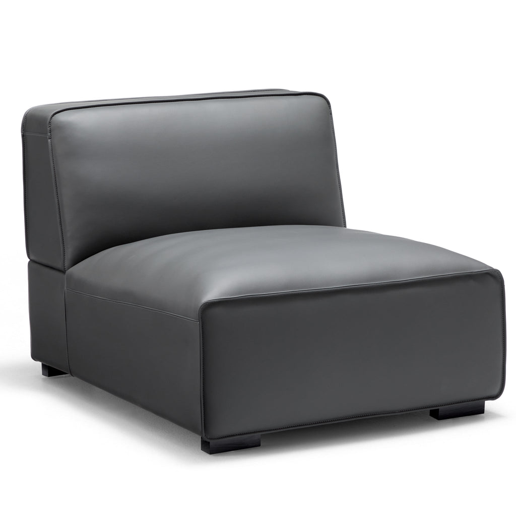 Canapé d'angle modulaire en cuir beige Domus