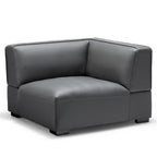 Canapé d'angle modulaire en cuir noir Domus