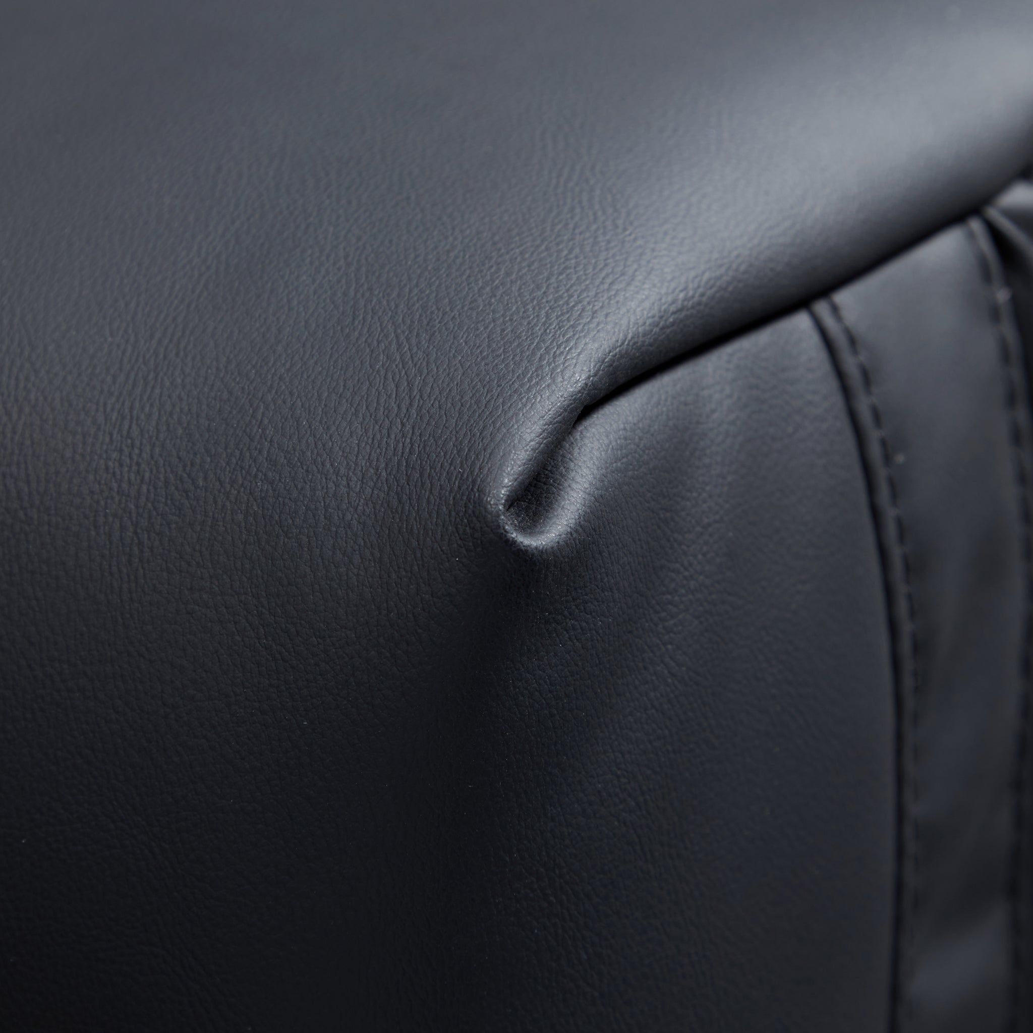 Canapé en cuir véritable noir Noir Luxe