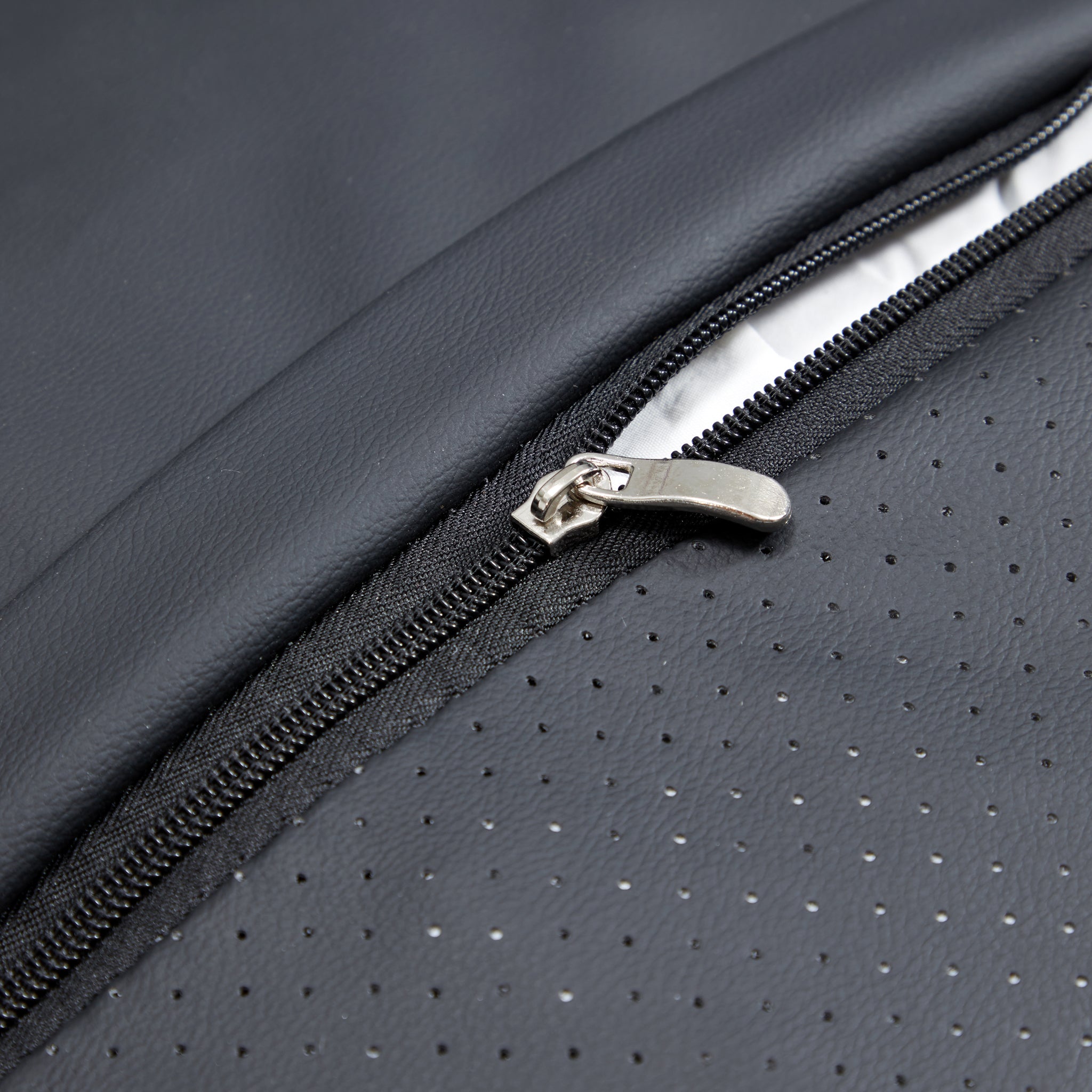 Canapé en cuir véritable noir Noir Luxe