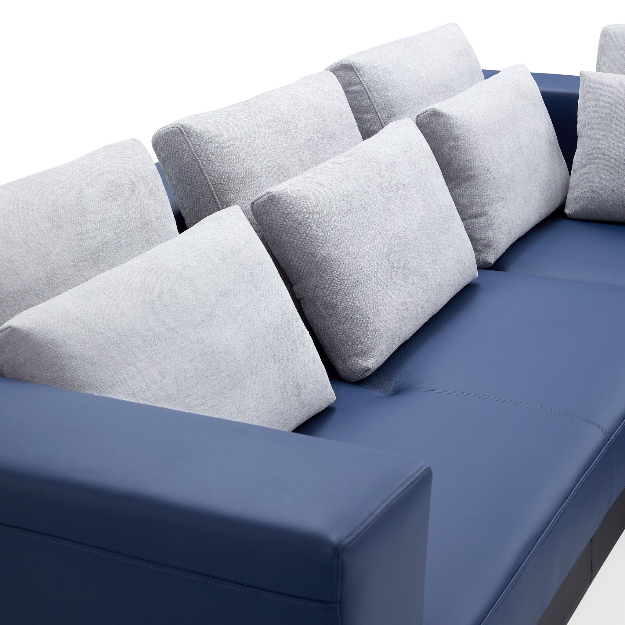 Canapé d'angle bleu minimaliste Connery