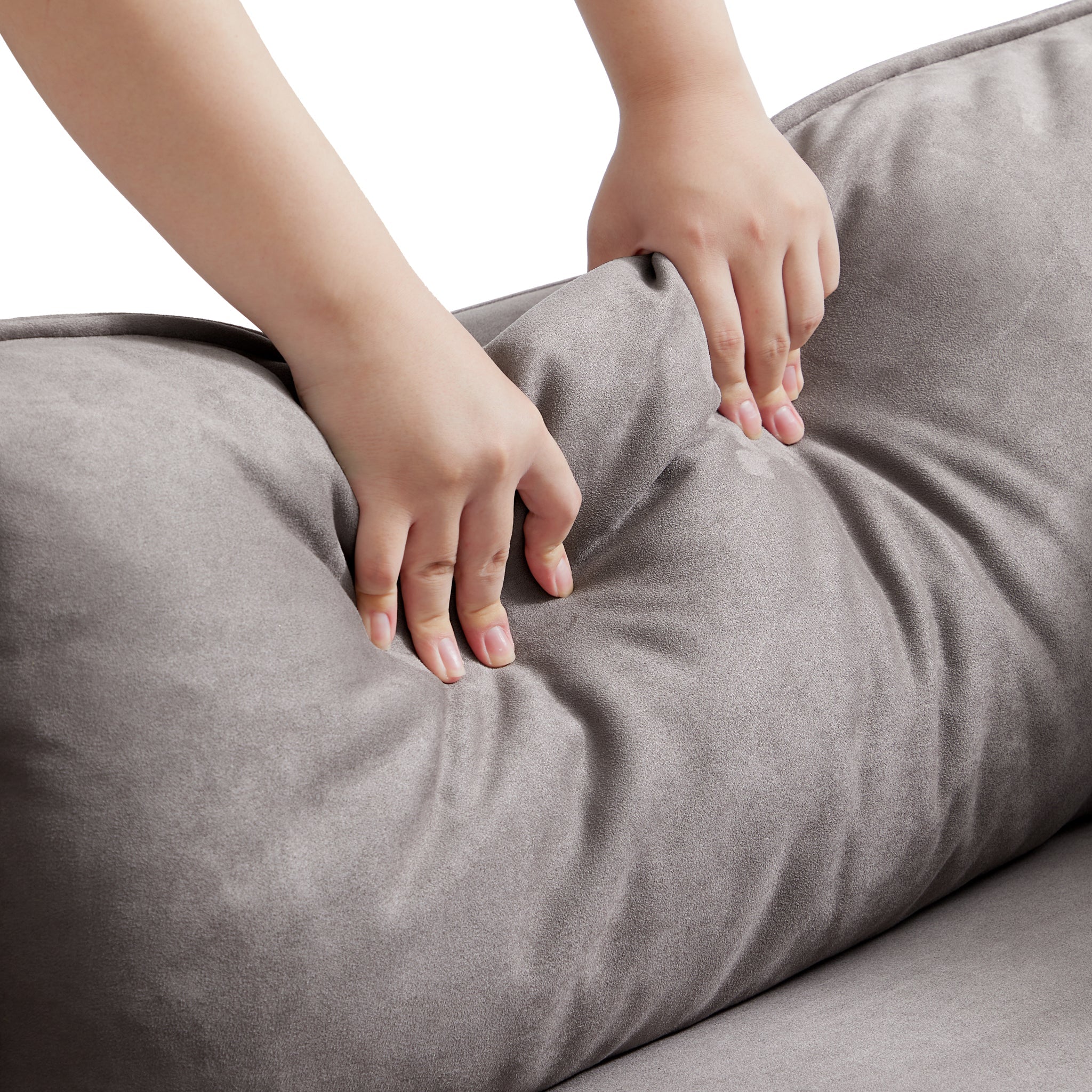 Canapé en tissu gris vanille