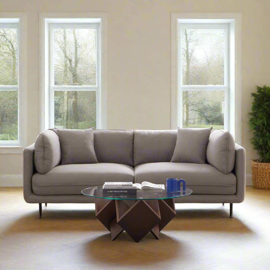 Canapé en tissu gris vanille