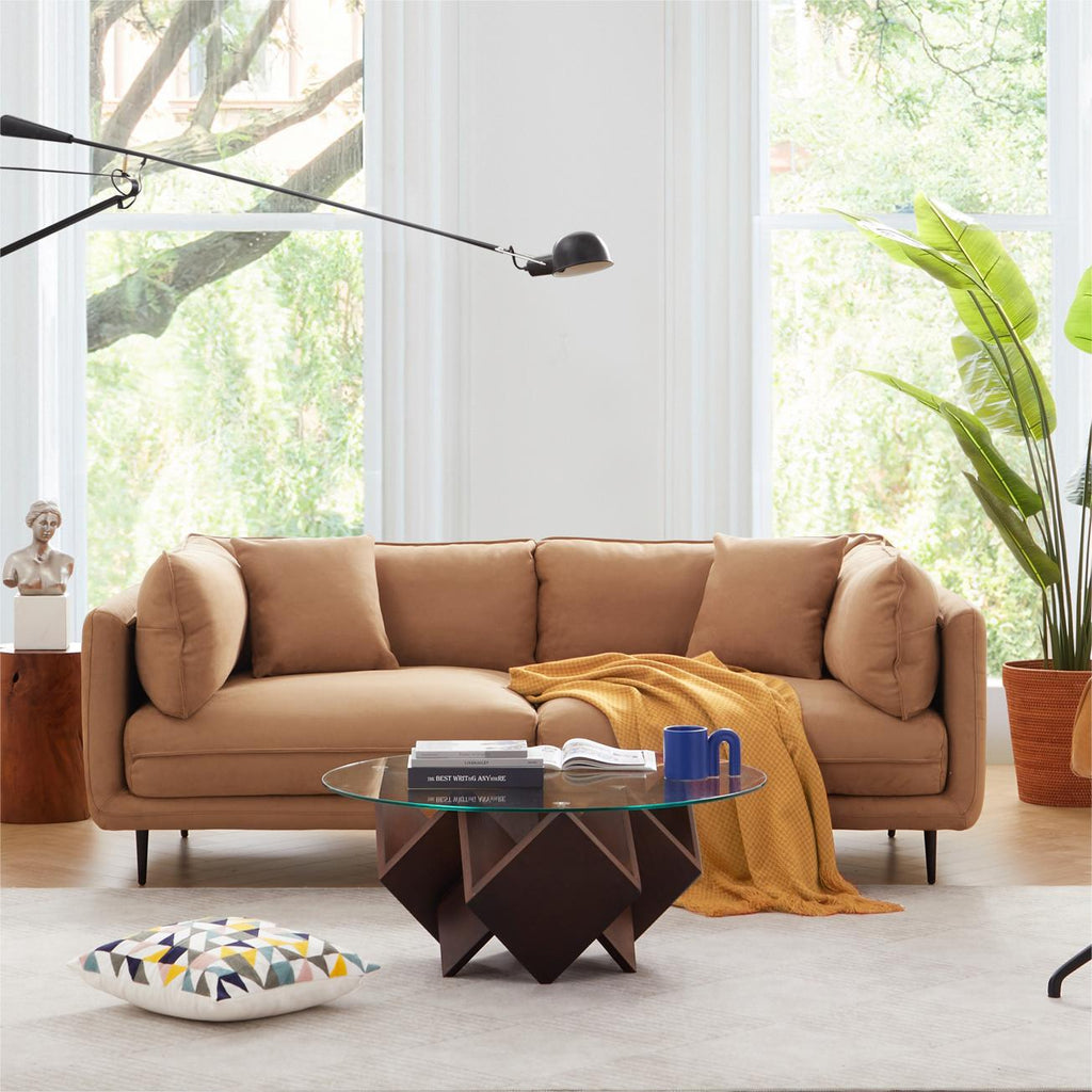 Canapé en tissu camel vanille