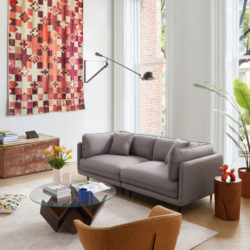 Canapé en tissu gris vanille