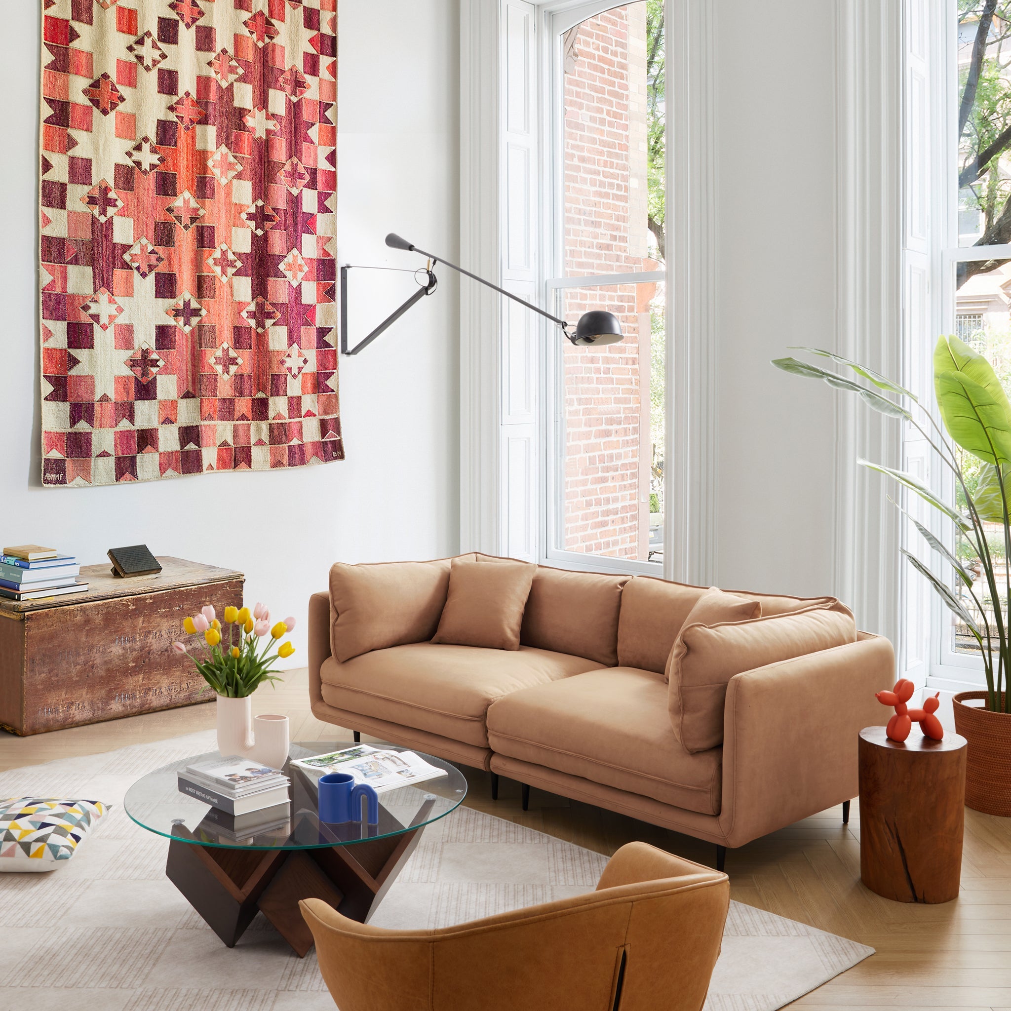 Canapé en tissu gris vanille