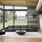 Canapé modulaire en cuir gris foncé Domus